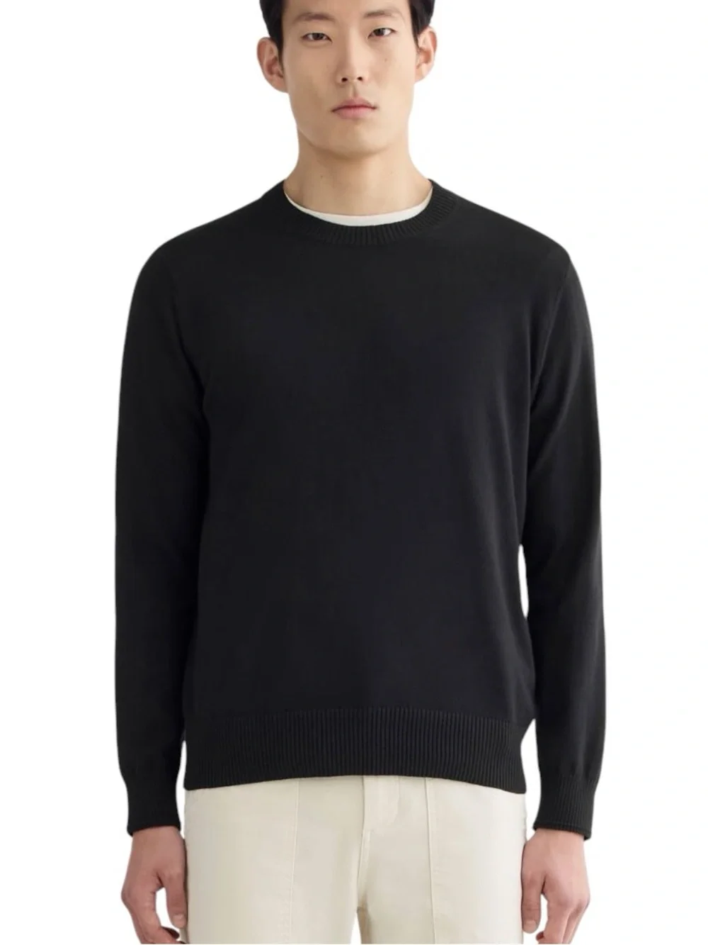 NWT Everlane Black No-Sweat Uniform Crewneck Knit Sweater - XL